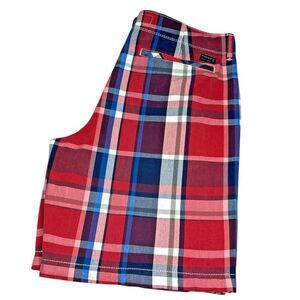 American Eagle Men's Classic Fit 100% Cotton Plaid Red‎ Shorts, Size 34